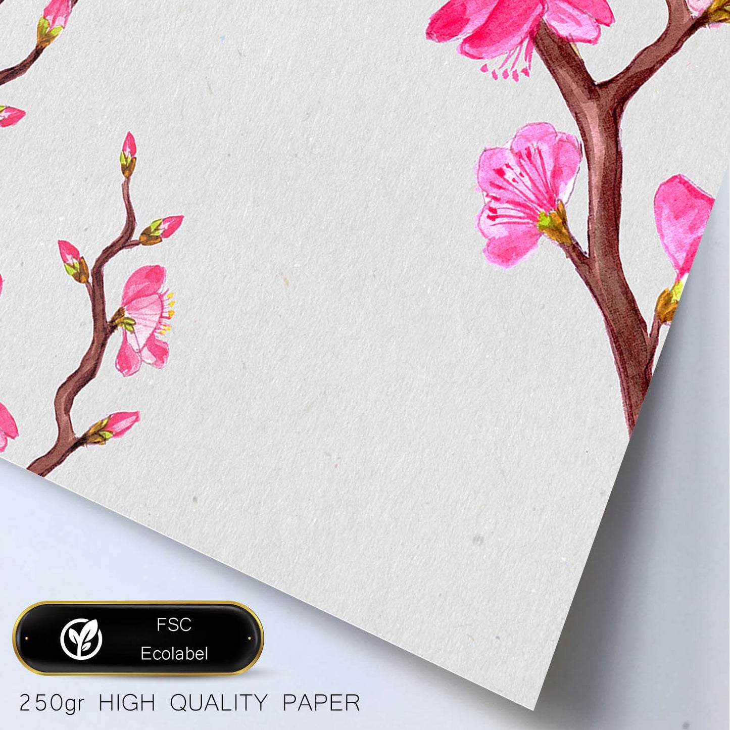 Poster de ramas con estilo de óleo. Lámina Ramas 5, con dibujos pintados de ramas, hojas, y flores.-Artwork-Nacnic-Nacnic Estudio SL