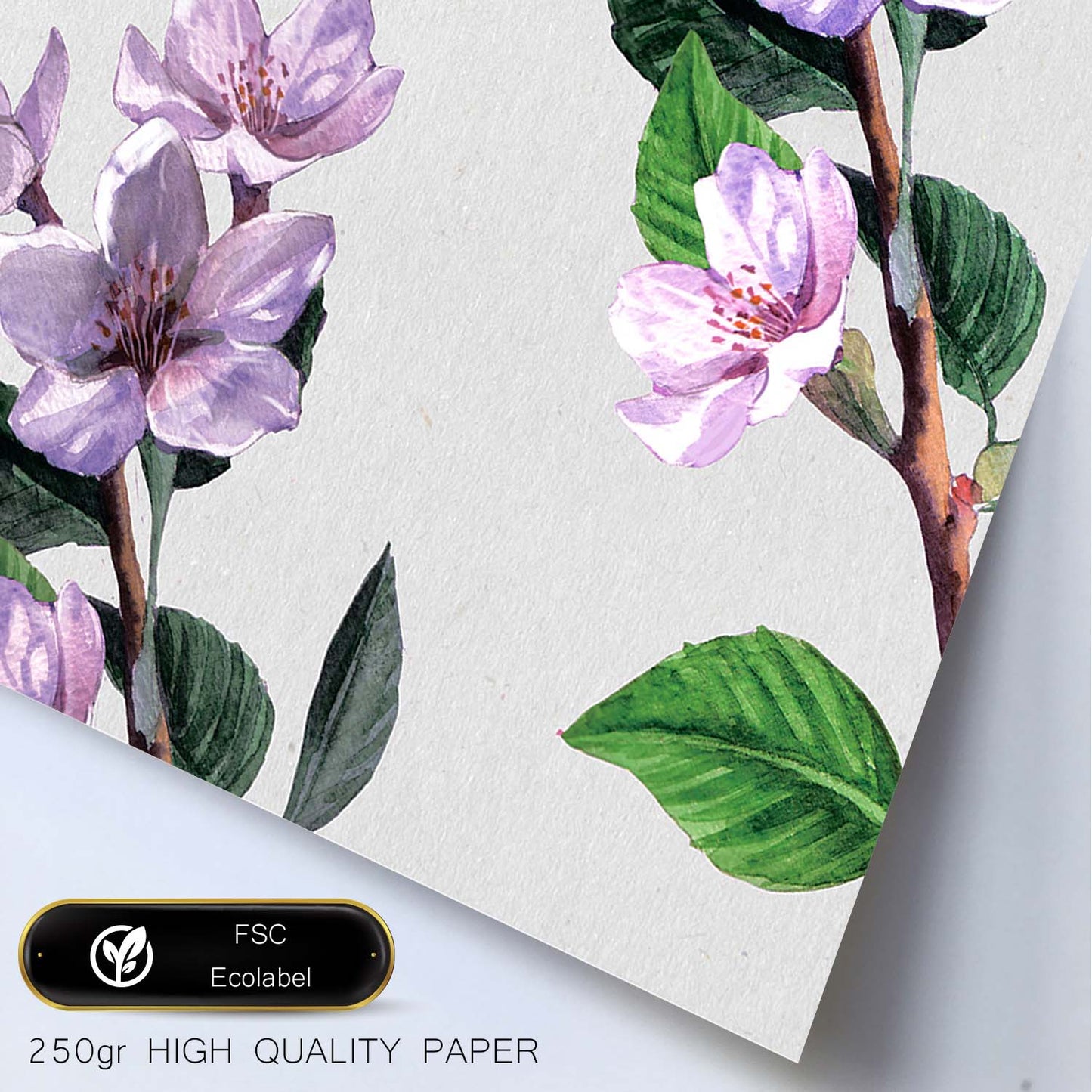 Poster de ramas con estilo de óleo. Lámina Ramas 9, con dibujos pintados de ramas, hojas, y flores.-Artwork-Nacnic-Nacnic Estudio SL