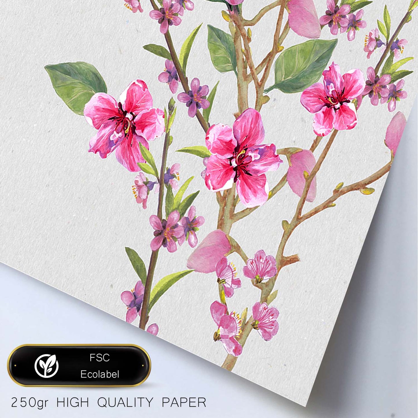 Poster de ramas con estilo de óleo. Lámina Ramas, con dibujos pintados de ramas, hojas, y flores.-Artwork-Nacnic-Nacnic Estudio SL