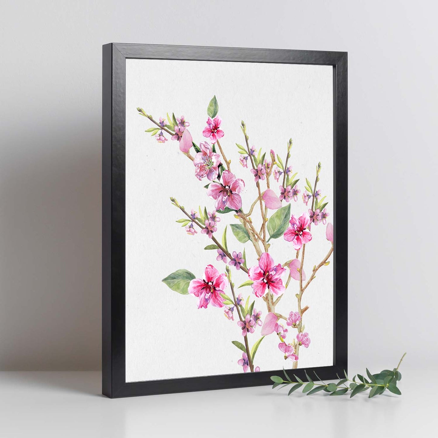 Poster de ramas con estilo de óleo. Lámina Ramas, con dibujos pintados de ramas, hojas, y flores.-Artwork-Nacnic-Nacnic Estudio SL