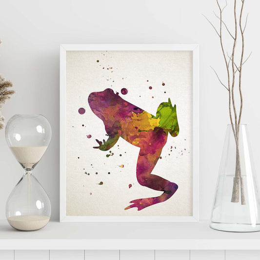 Poster de Rana estilo acuarela. Láminas de animales con estilo acuarela-Artwork-Nacnic-Nacnic Estudio SL