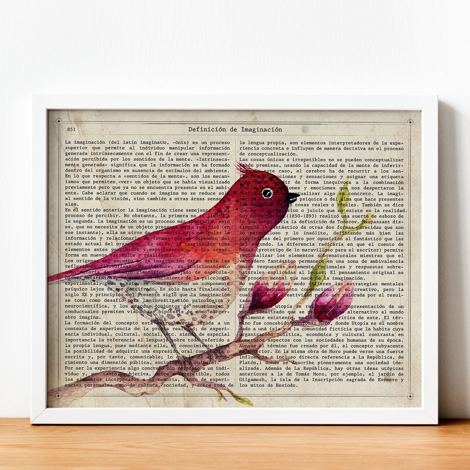 Poster de RapsBerry Bird con definición. Láminas de animales con texto y definición. Diseño de interiores basado en animales.-Artwork-Nacnic-Nacnic Estudio SL