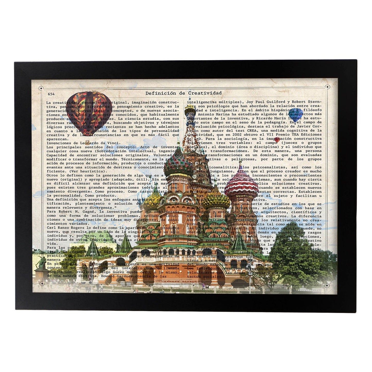 Poster de Rusia (San Basilio). Láminas e ilustraciones de ciudades del mundo y monumentos famosos.-Artwork-Nacnic-A4-Marco Negro-Nacnic Estudio SL