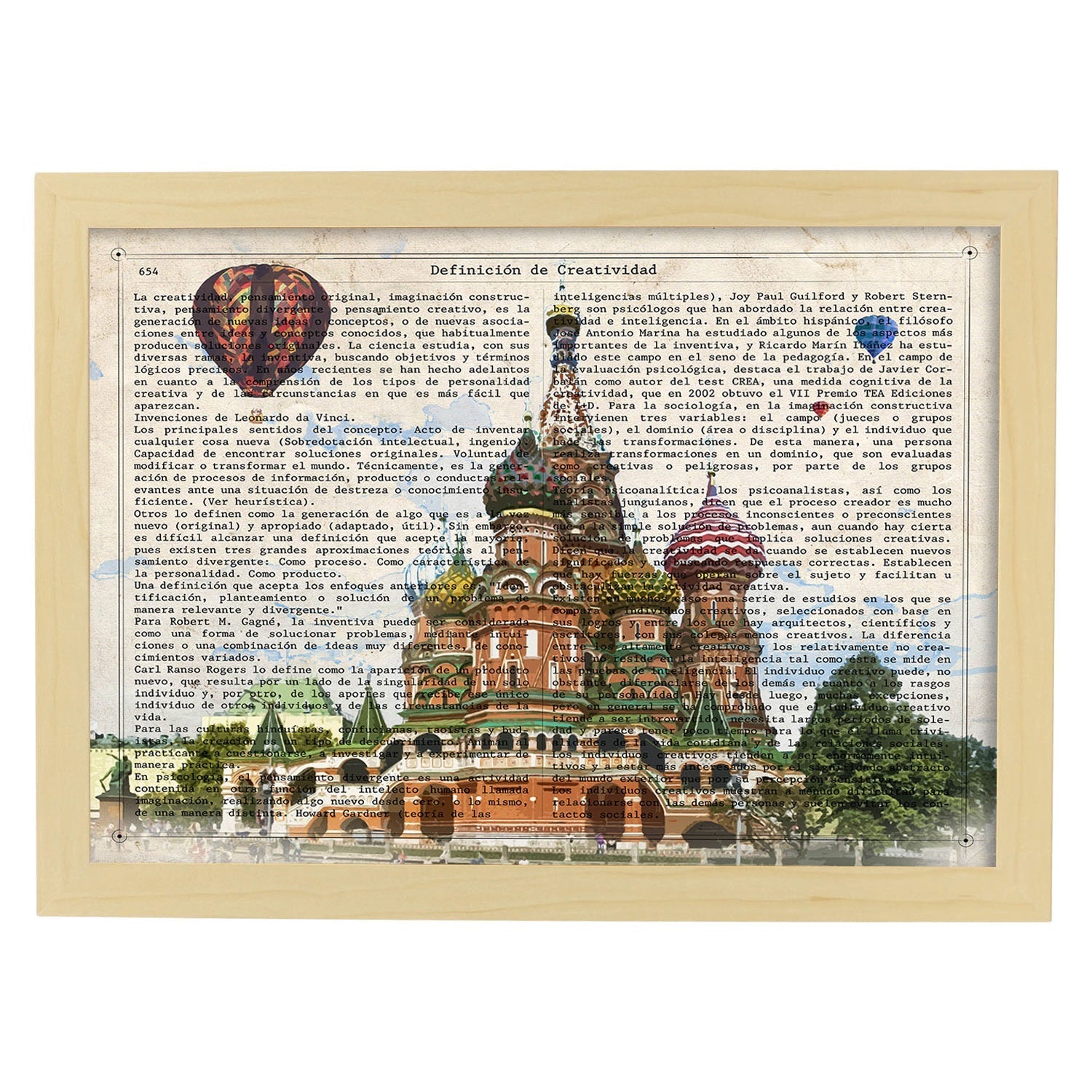 Poster de Rusia. Láminas e ilustraciones de ciudades del mundo y monumentos famosos.-Artwork-Nacnic-A3-Marco Madera clara-Nacnic Estudio SL