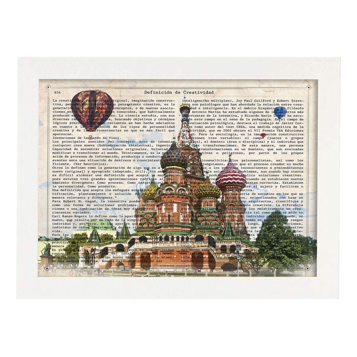 Poster de Rusia. Láminas e ilustraciones de ciudades del mundo y monumentos famosos.-Artwork-Nacnic-A4-Marco Blanco-Nacnic Estudio SL