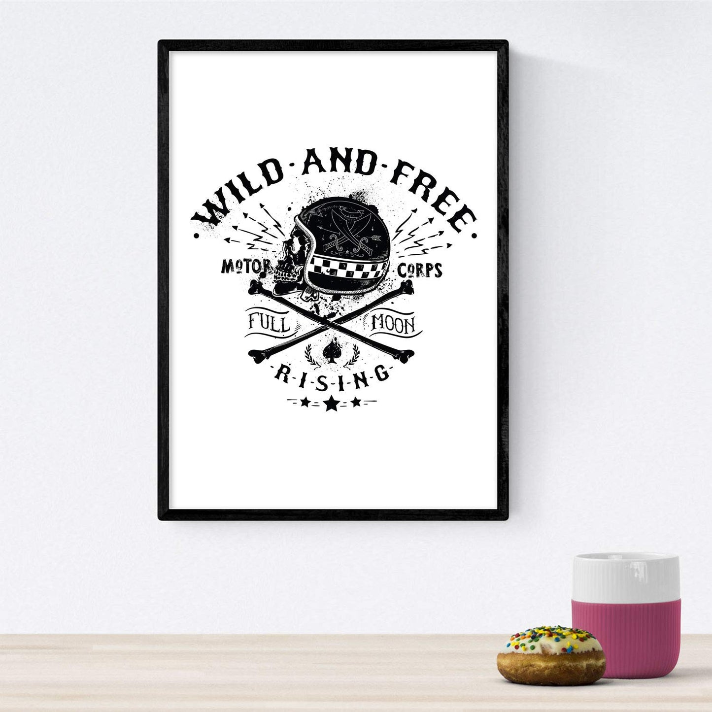 Poster de Salvaje y libre en moto. Lámina decorativa de diseño.-Artwork-Nacnic-Nacnic Estudio SL