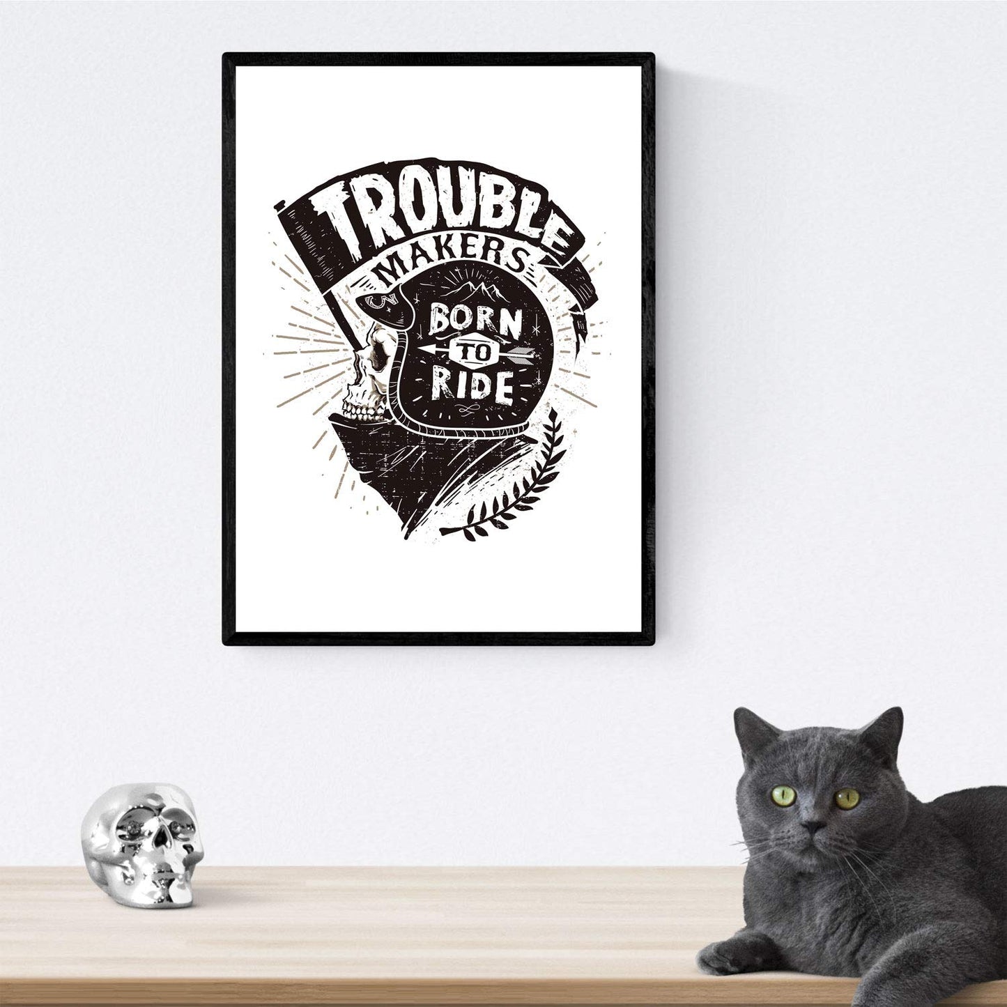 Poster de Salvaje y libre en moto. Lámina decorativa de diseño.-Artwork-Nacnic-Nacnic Estudio SL