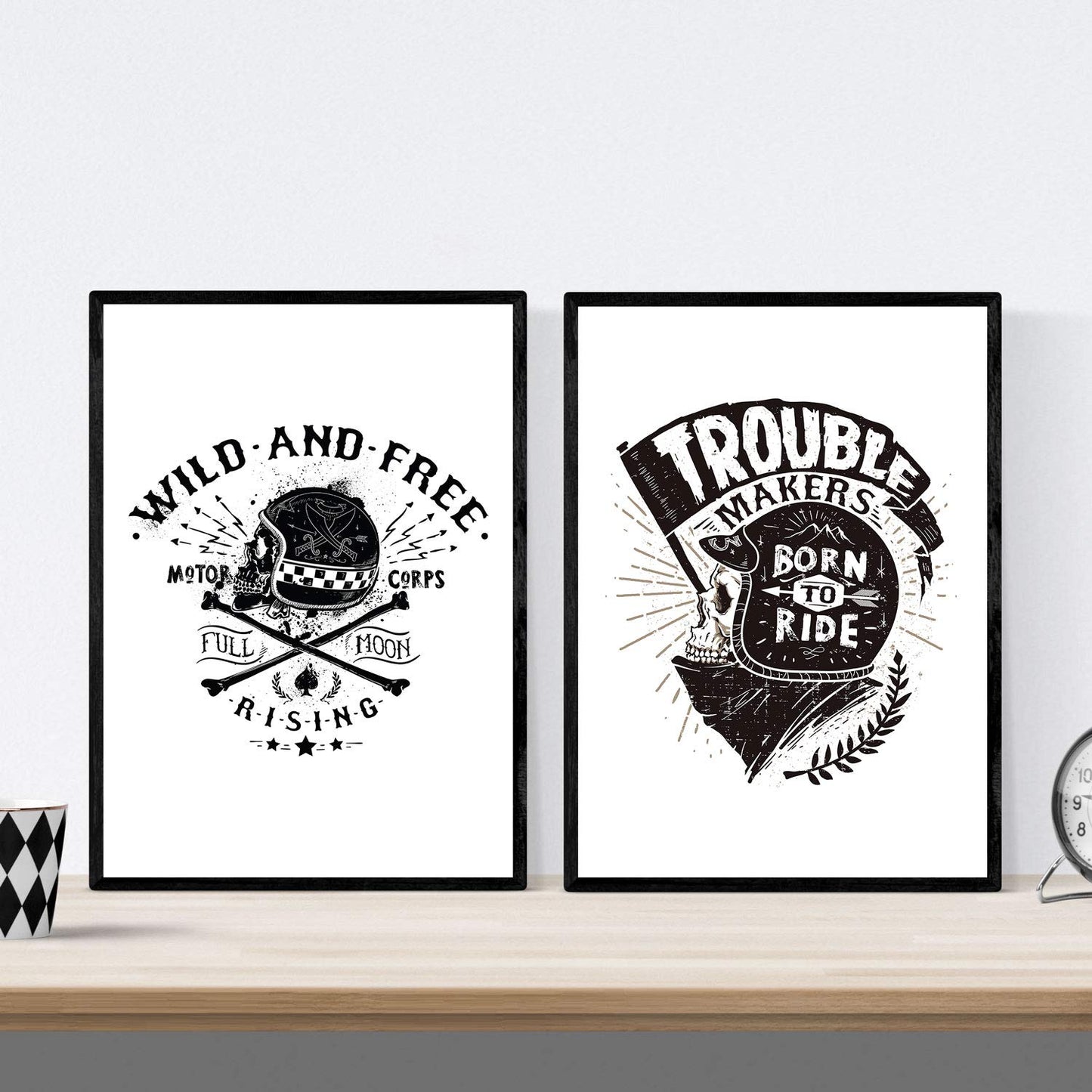 Poster de Salvaje y libre en moto. Lámina decorativa de diseño.-Artwork-Nacnic-Nacnic Estudio SL