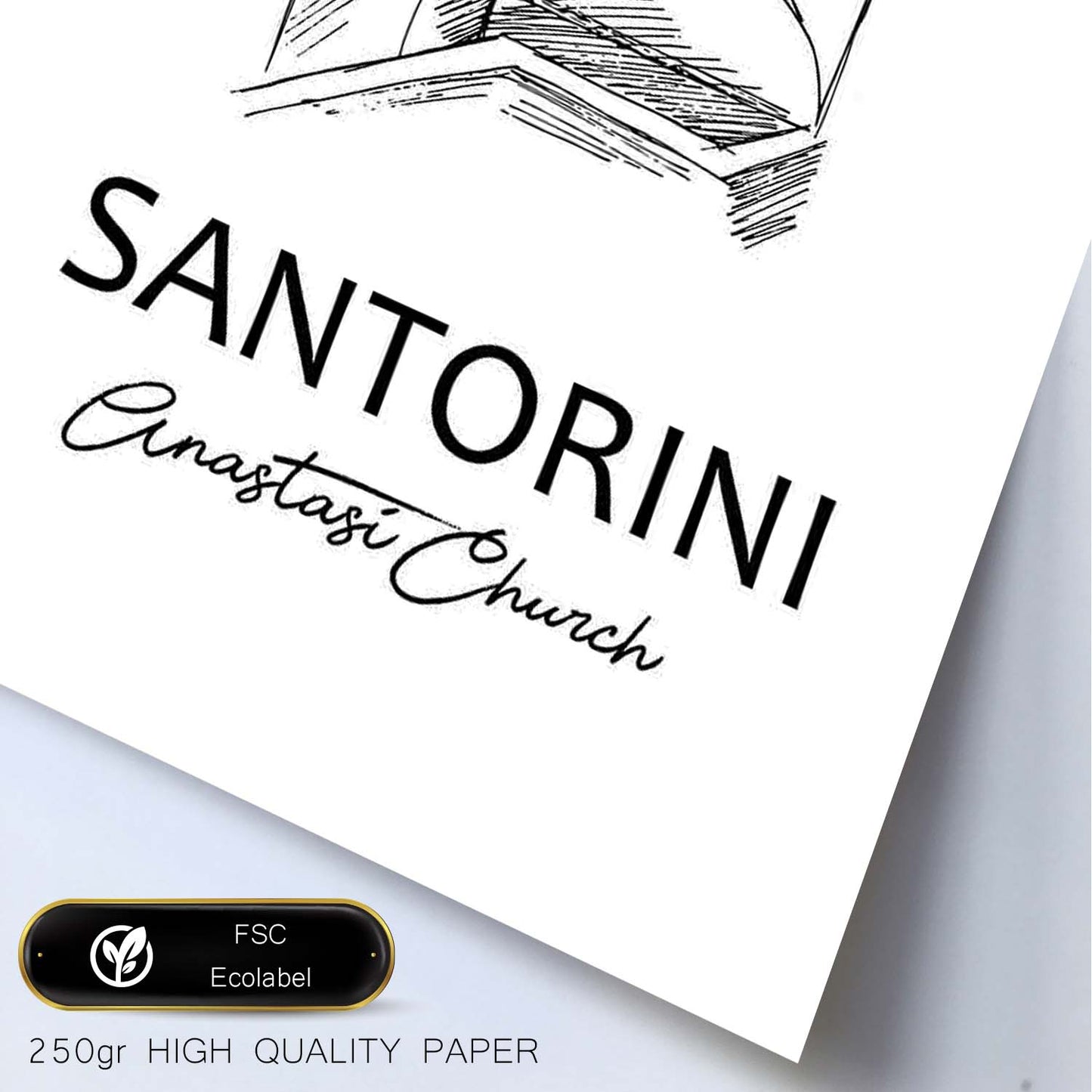 Poster de Santorini - Iglesia Anastasi. Láminas con monumentos de ciudades.-Artwork-Nacnic-Nacnic Estudio SL