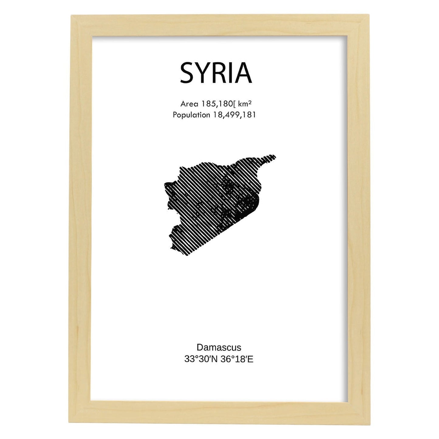 Poster de Siria. Láminas de paises y continentes del mundo.-Artwork-Nacnic-A3-Marco Madera clara-Nacnic Estudio SL
