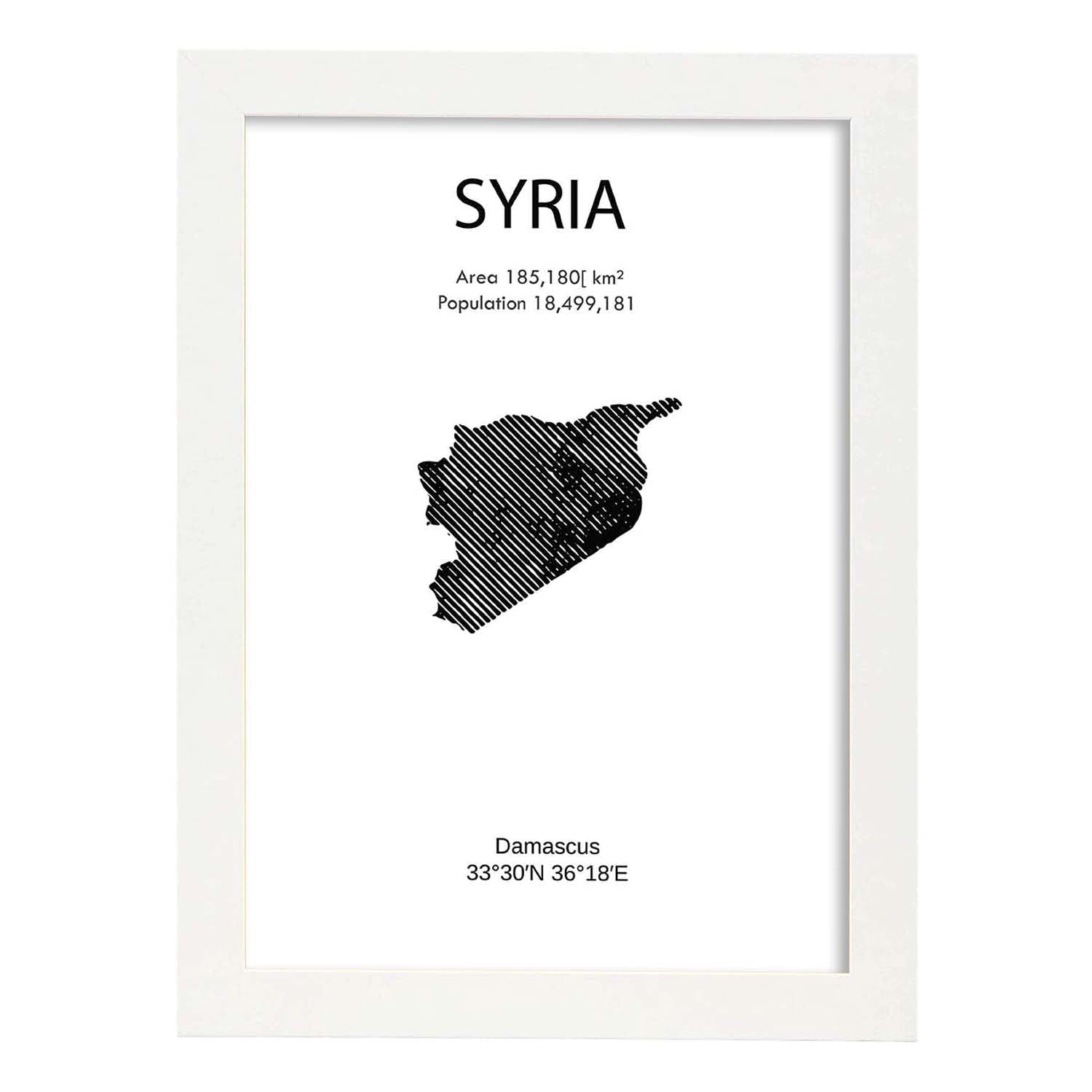 Poster de Siria. Láminas de paises y continentes del mundo.-Artwork-Nacnic-A4-Marco Blanco-Nacnic Estudio SL