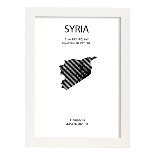 Poster de Siria. Láminas de paises y continentes del mundo.-Artwork-Nacnic-A4-Marco Blanco-Nacnic Estudio SL