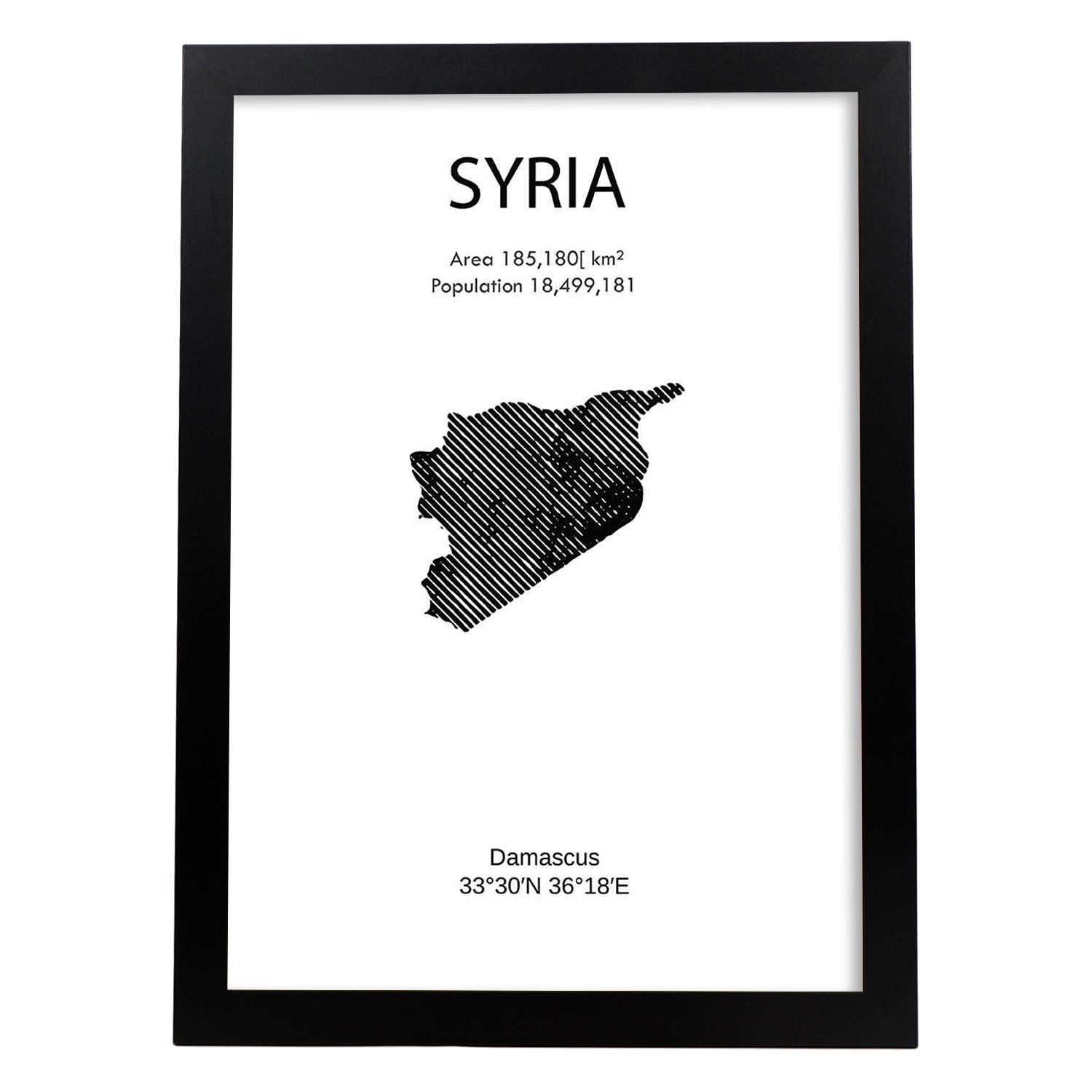 Poster de Siria. Láminas de paises y continentes del mundo.-Artwork-Nacnic-A4-Marco Negro-Nacnic Estudio SL