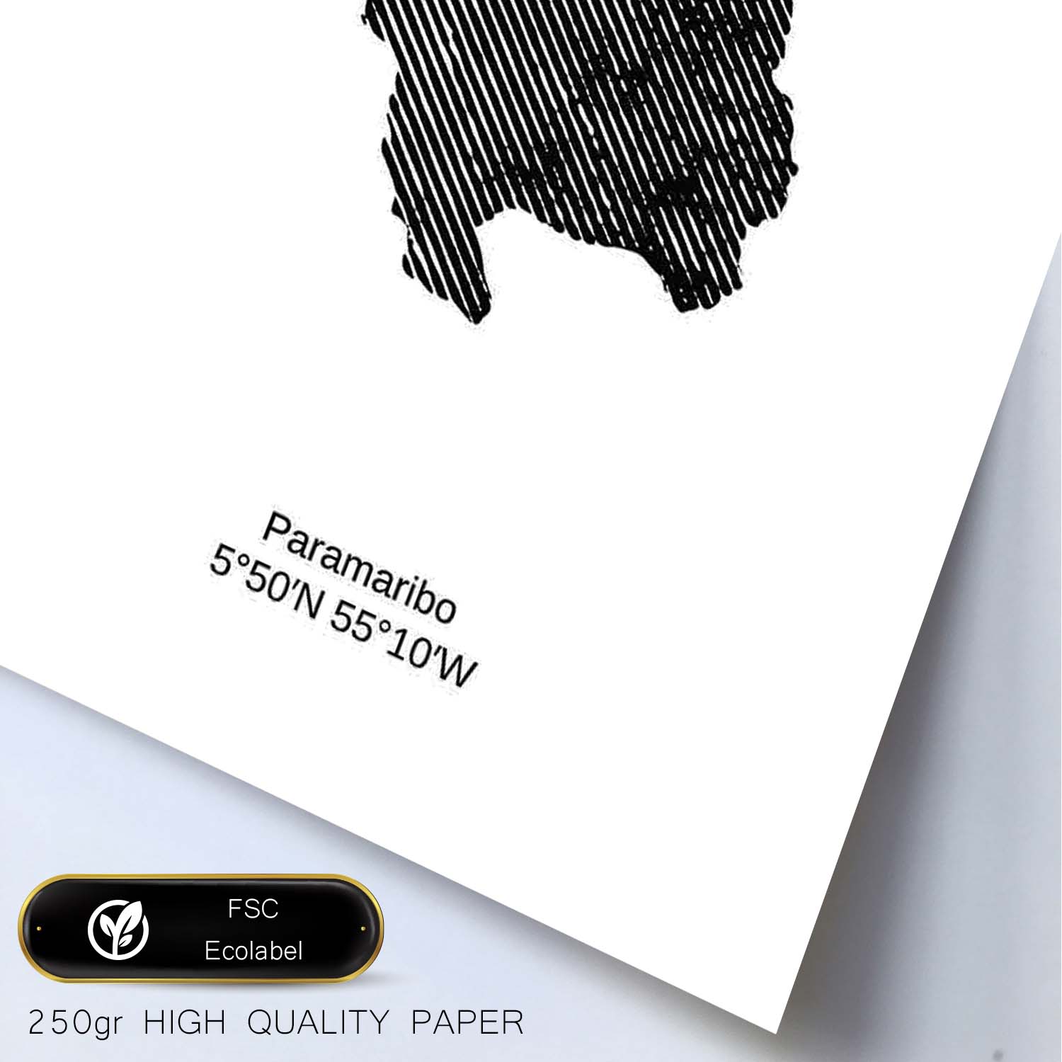 Poster de Surinam. Láminas de paises y continentes del mundo.-Artwork-Nacnic-Nacnic Estudio SL