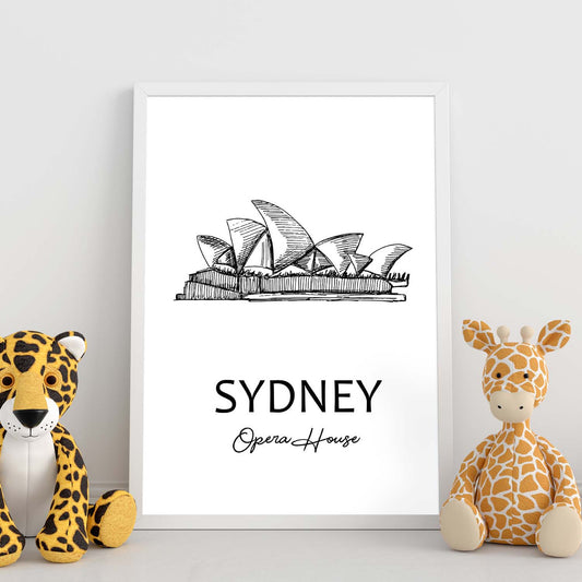 Poster de Sydney - Casa de la ópera. Láminas con monumentos de ciudades.-Artwork-Nacnic-Nacnic Estudio SL