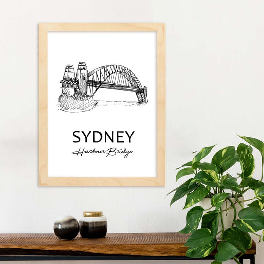 Poster de Sydney - Puente de la bahía. Láminas con monumentos de ciudades.-Artwork-Nacnic-Nacnic Estudio SL