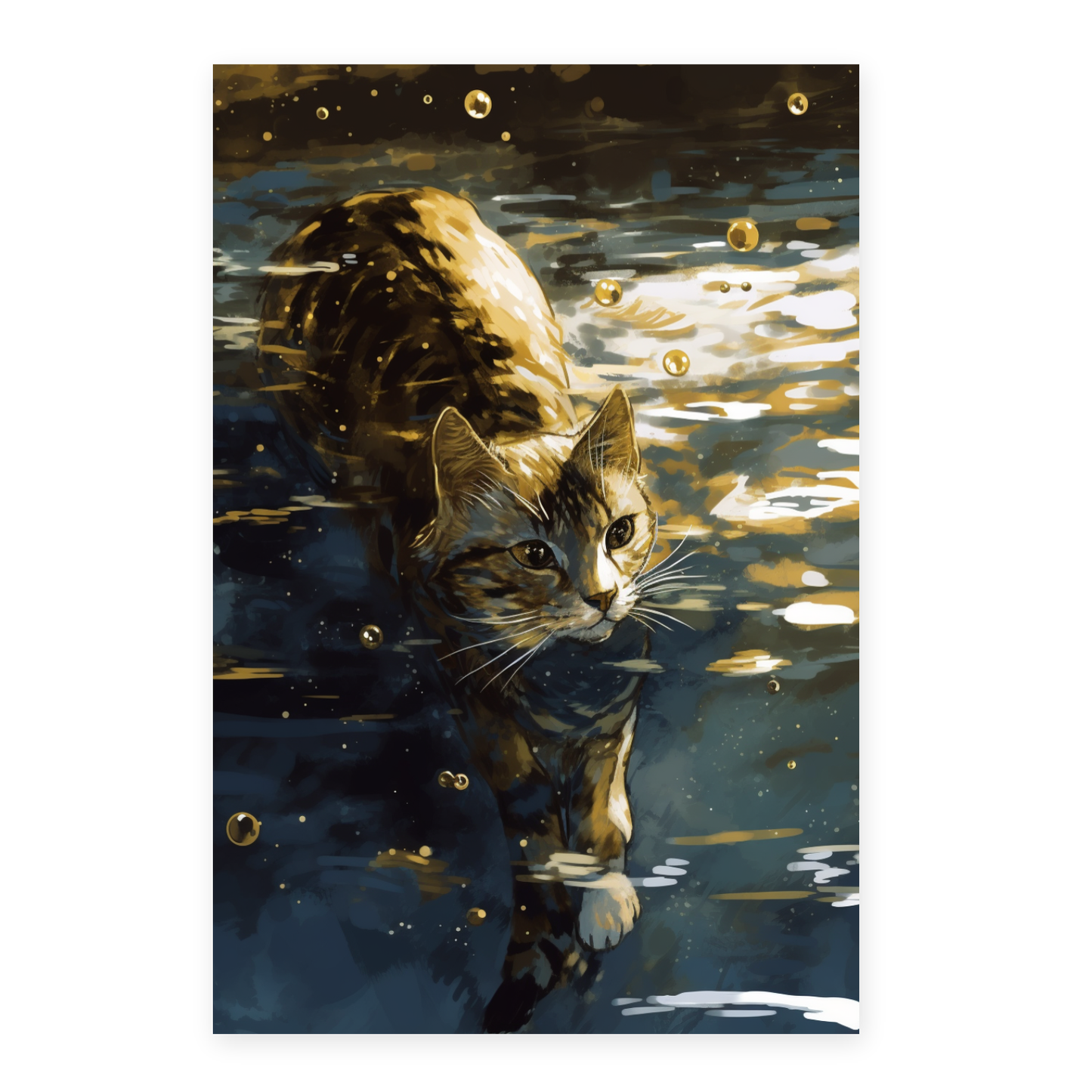 Póster de Tarot Colorido con Lámina de Oro