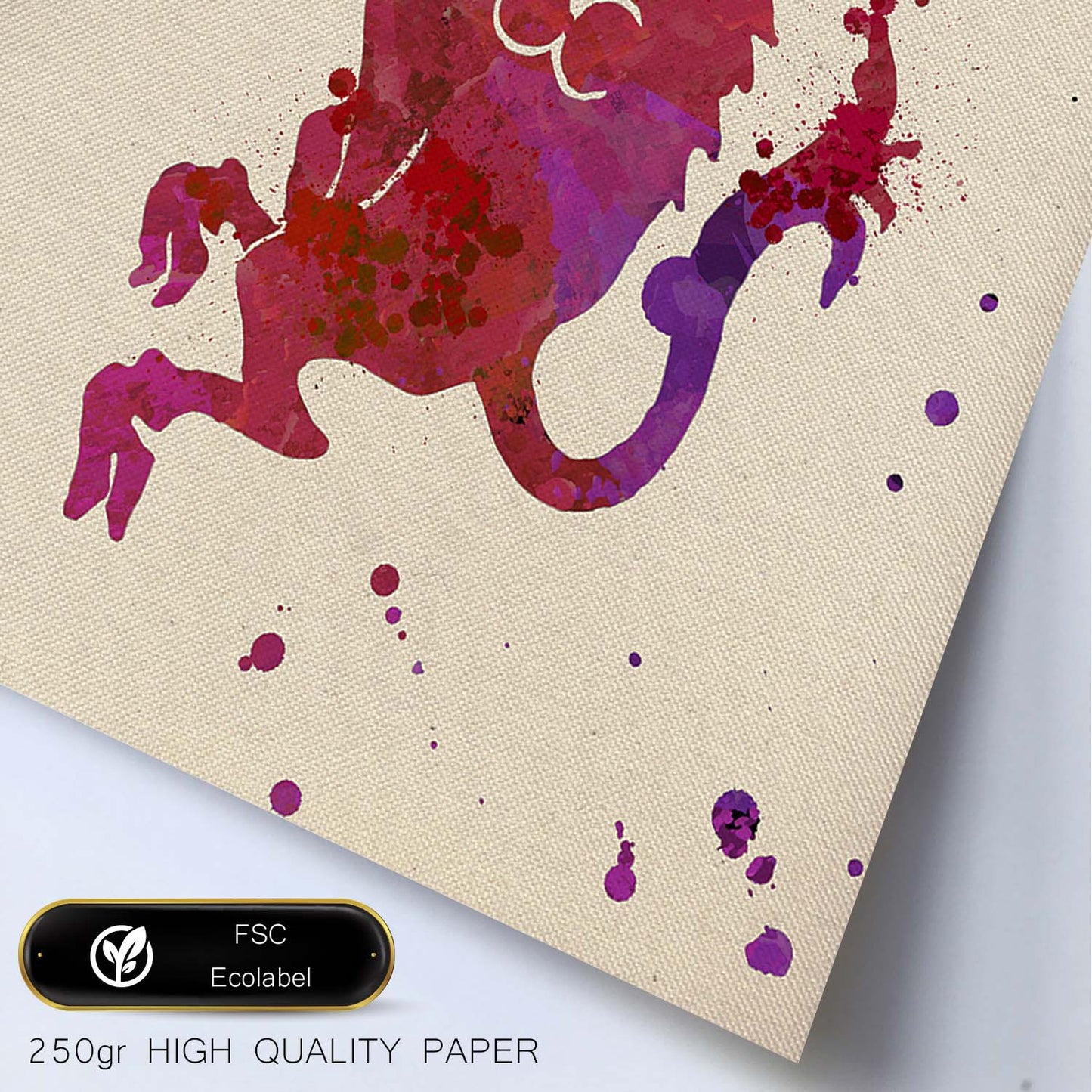 Poster de Tauro a estilo acuarela. Láminas de los símbolos del zodiaco con diseños coloridos de pintura acuarela.-Artwork-Nacnic-Nacnic Estudio SL