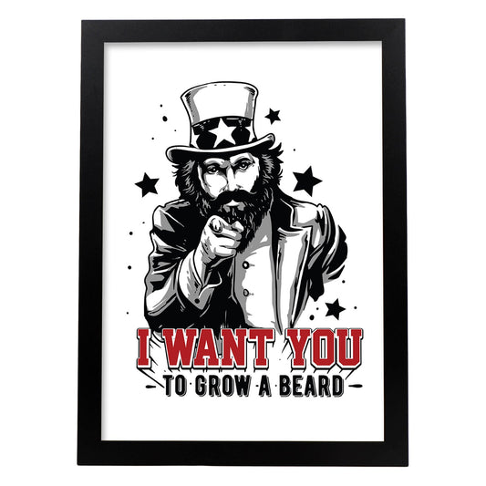 Poster de Te quiero a ti. Lámina decorativa de diseño.-Artwork-Nacnic-A4-Marco Negro-Nacnic Estudio SL