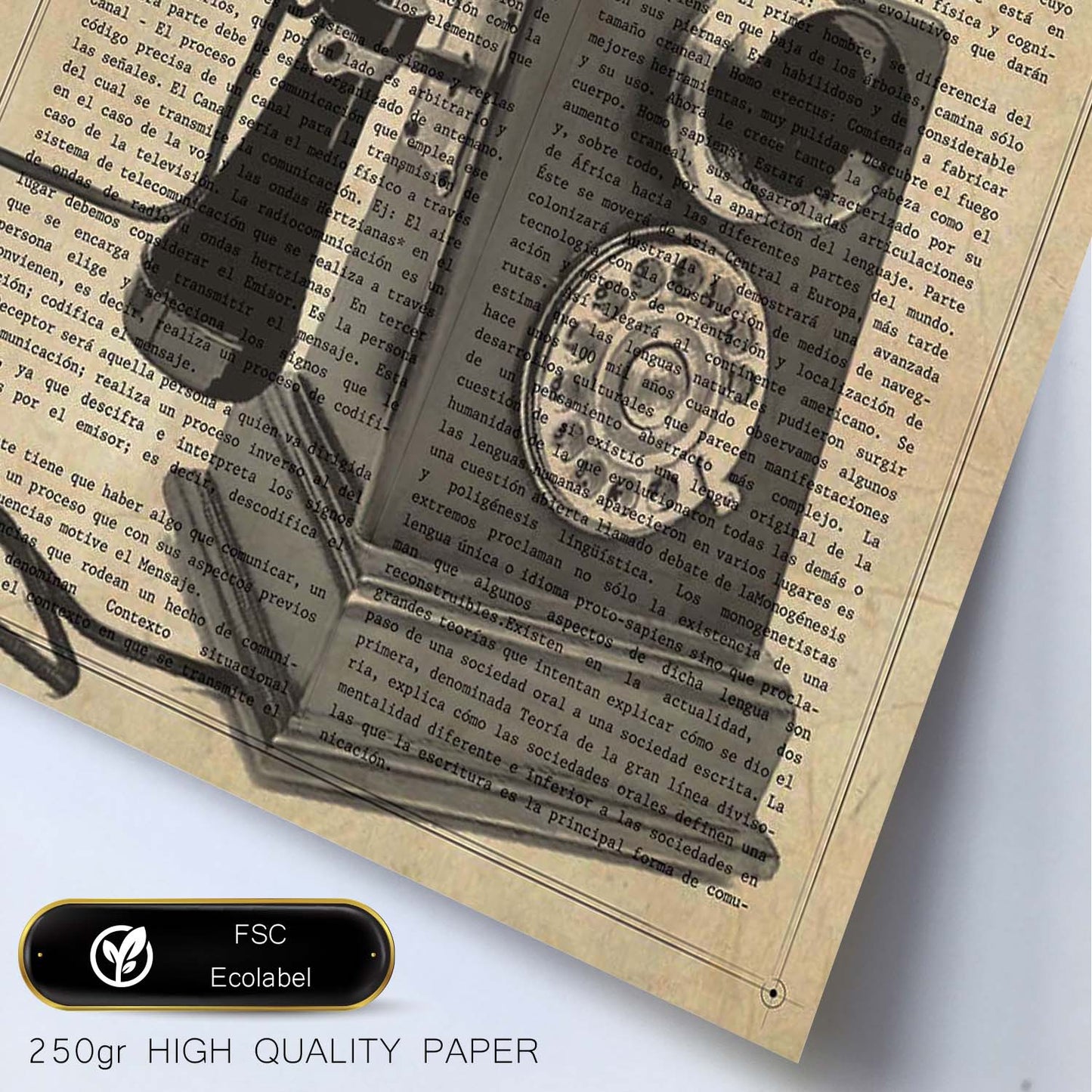 Poster de Telefono con dial.Láminas vintage para Posters con diseño vintage y definiciones.-Artwork-Nacnic-Nacnic Estudio SL