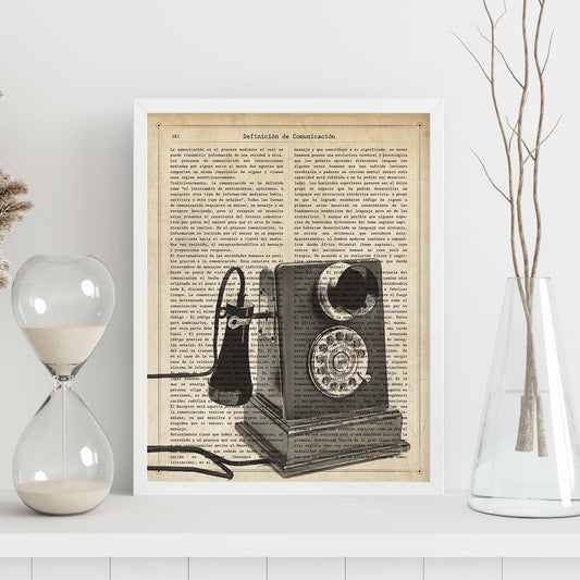 Poster de Telefono con dial.Láminas vintage para Posters con diseño vintage y definiciones.-Artwork-Nacnic-Nacnic Estudio SL