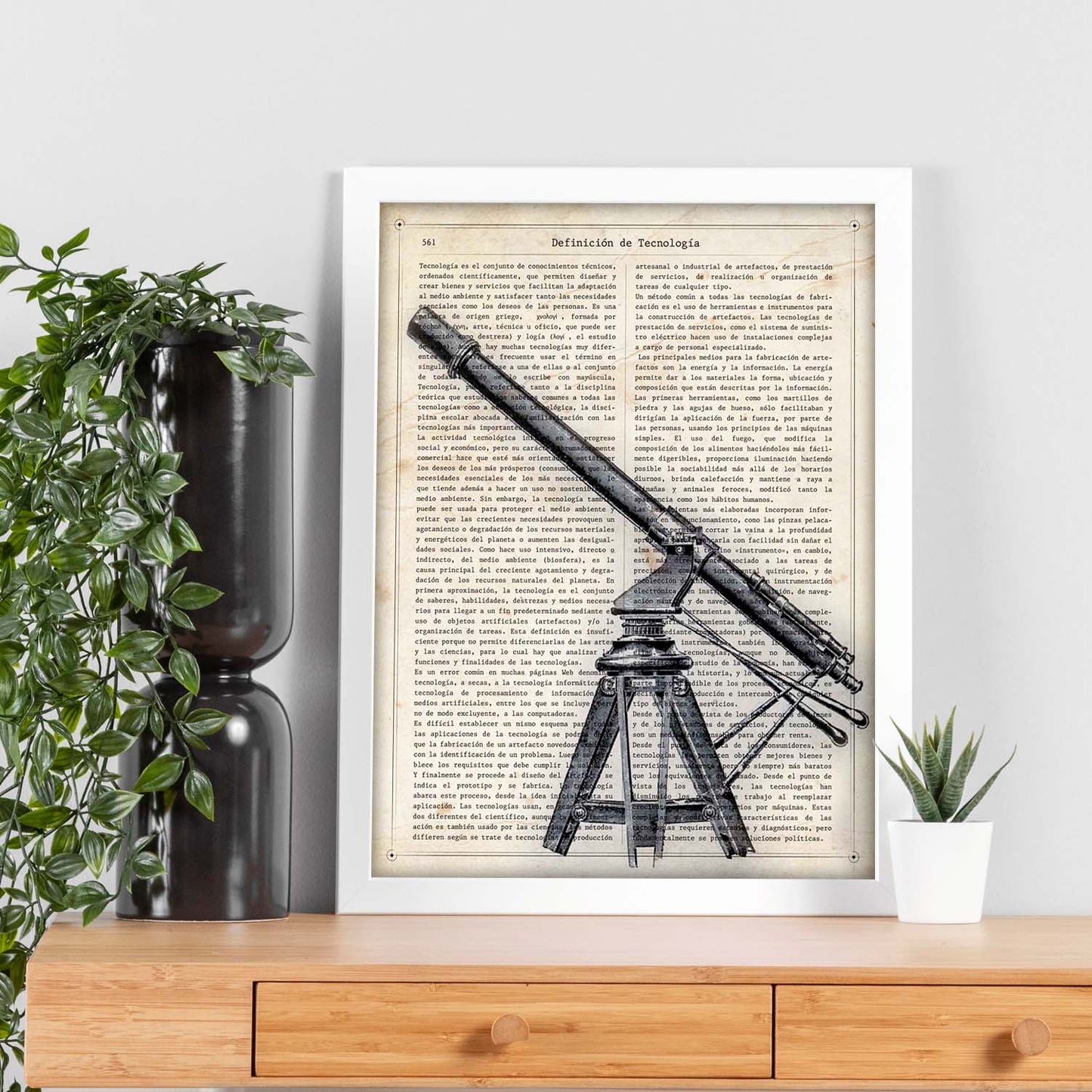Poster de Telescopio. Láminas vintage con definiciones. Diseño de interiores.-Artwork-Nacnic-Nacnic Estudio SL