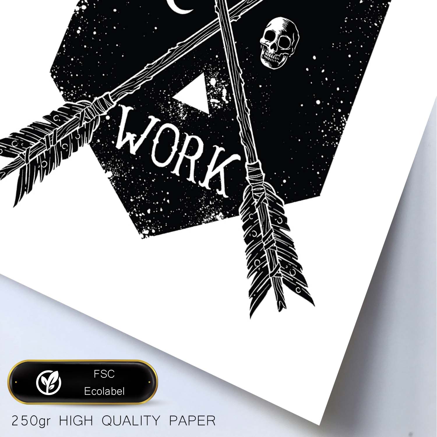 Poster de Trabajo duro. Lámina decorativa de diseño.-Artwork-Nacnic-Nacnic Estudio SL