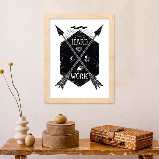 Poster de Trabajo duro. Lámina decorativa de diseño.-Artwork-Nacnic-Nacnic Estudio SL