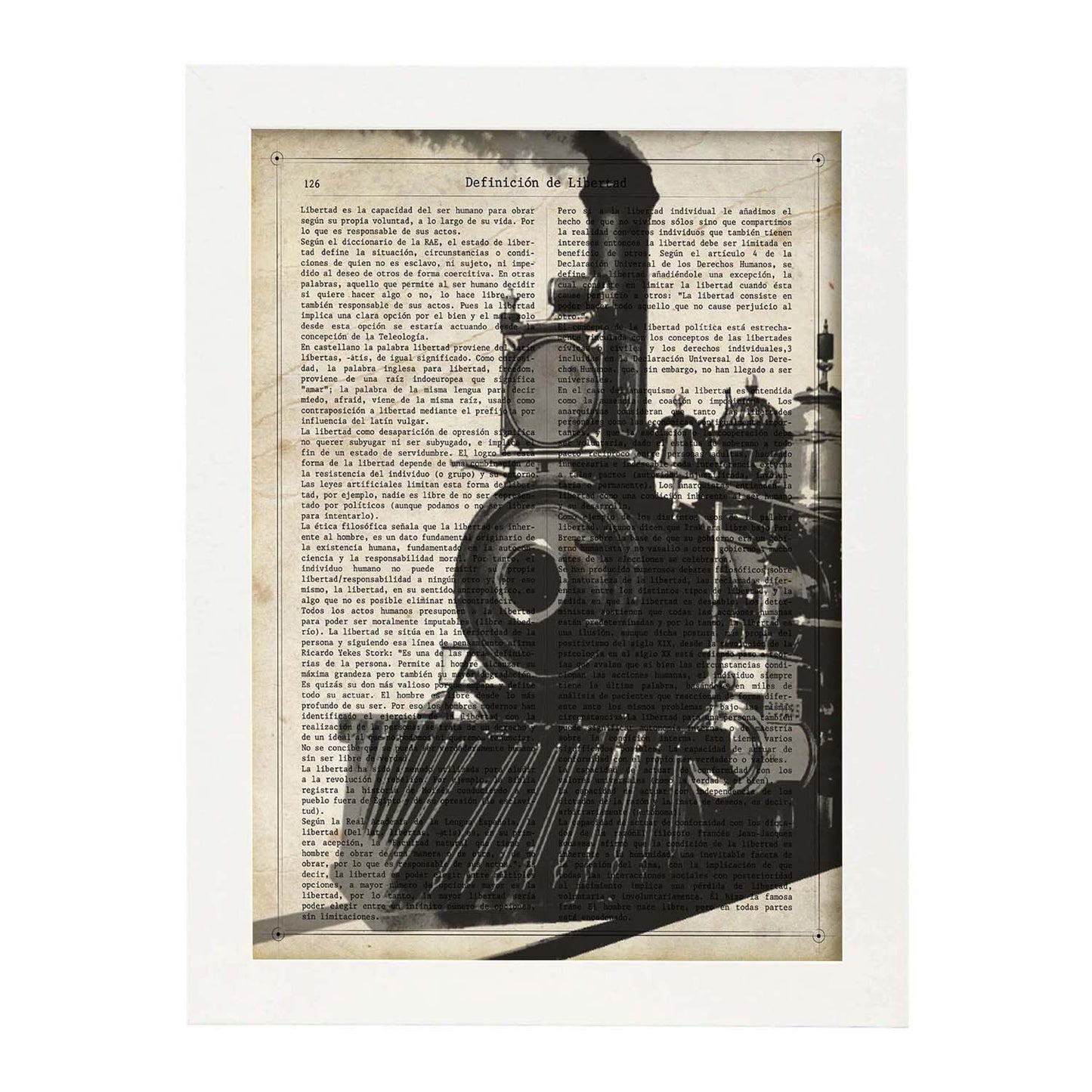 Poster de Tren. Láminas de vehículos con definiciones. Ilustraciones vintage de coches, motos, aviones,
-Artwork-Nacnic-A3-Marco Blanco-Nacnic Estudio SL