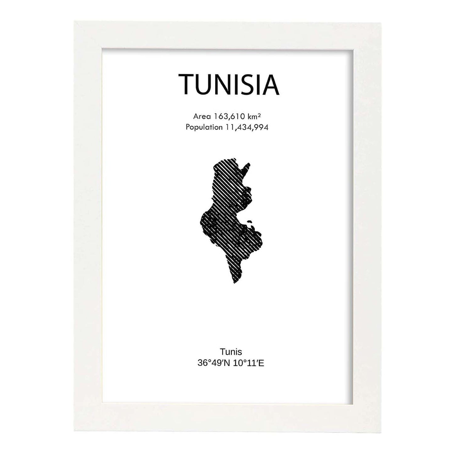 Poster de Tunez. Láminas de paises y continentes del mundo.-Artwork-Nacnic-A3-Marco Blanco-Nacnic Estudio SL