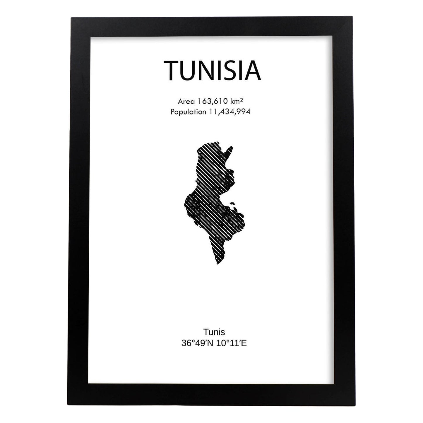 Poster de Tunez. Láminas de paises y continentes del mundo.-Artwork-Nacnic-A4-Marco Negro-Nacnic Estudio SL