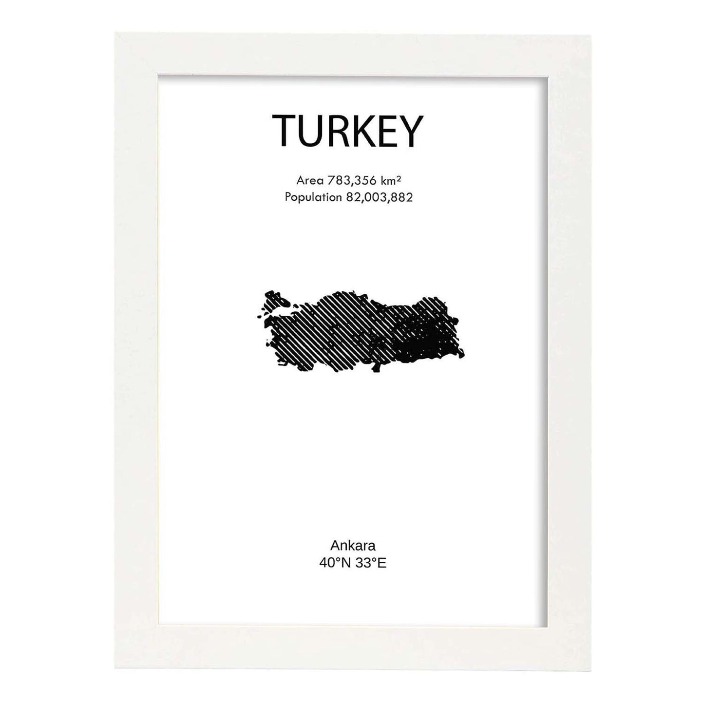 Poster de Turquía. Láminas de paises y continentes del mundo.-Artwork-Nacnic-A4-Marco Blanco-Nacnic Estudio SL