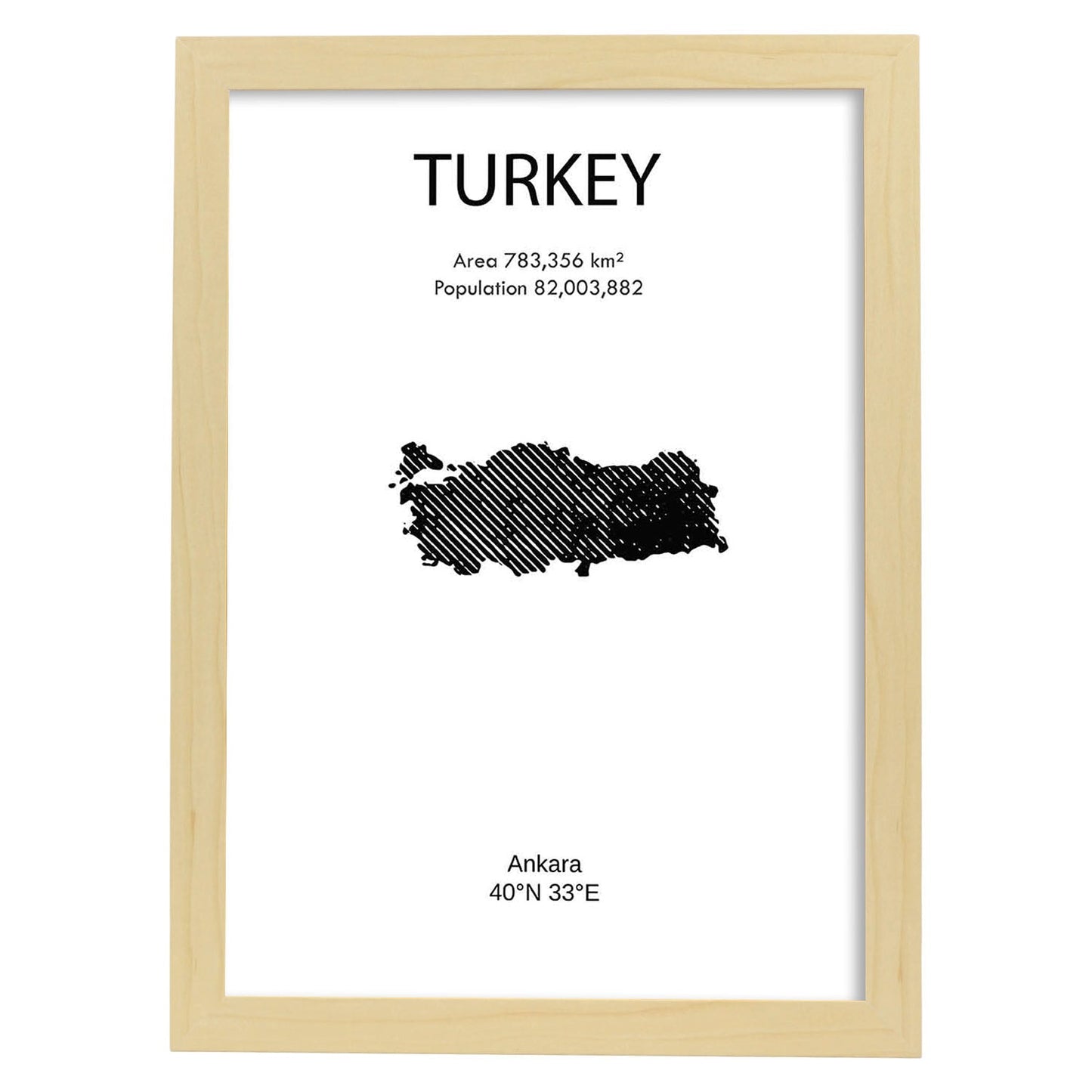 Poster de Turquía. Láminas de paises y continentes del mundo.-Artwork-Nacnic-A4-Marco Madera clara-Nacnic Estudio SL