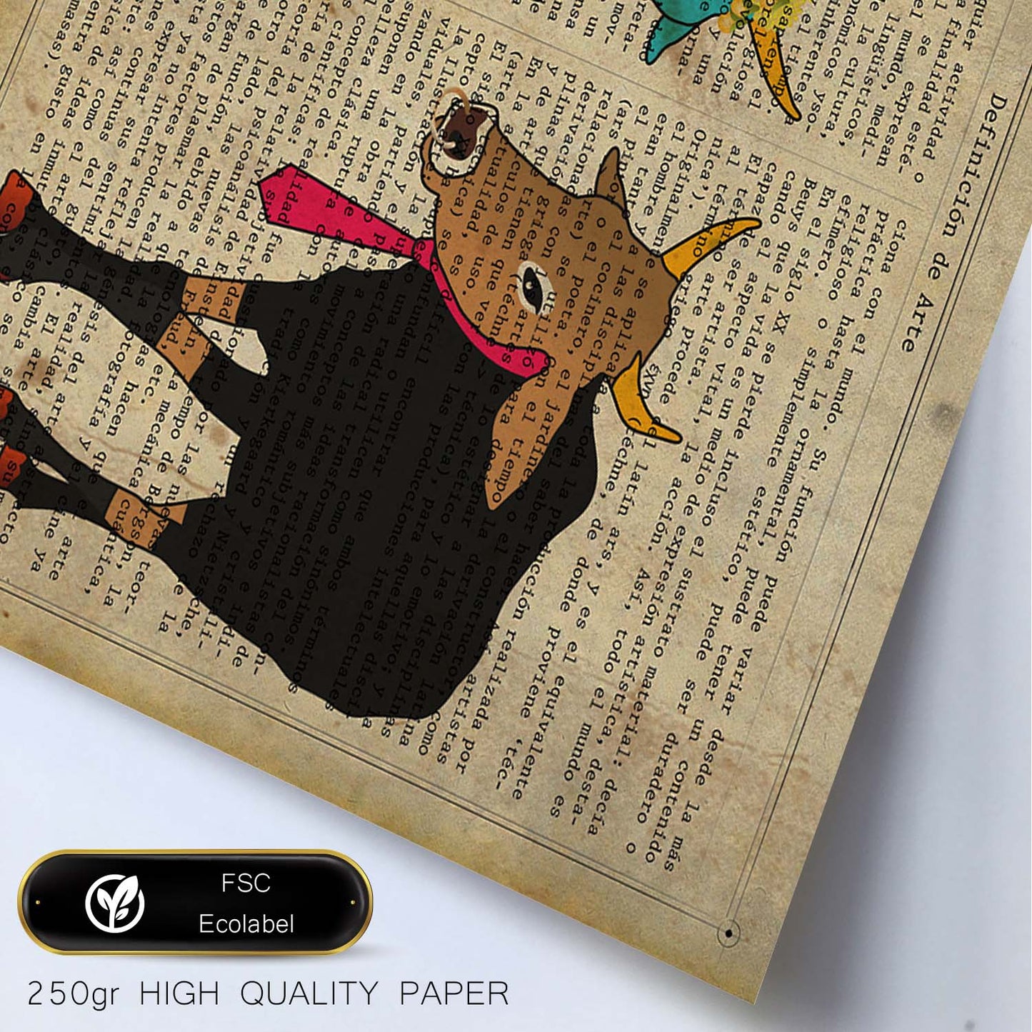 Poster de Vacas sagradas indias. Láminas de animales con definiciones. Regalo para los amantes de los animales.-Artwork-Nacnic-Nacnic Estudio SL