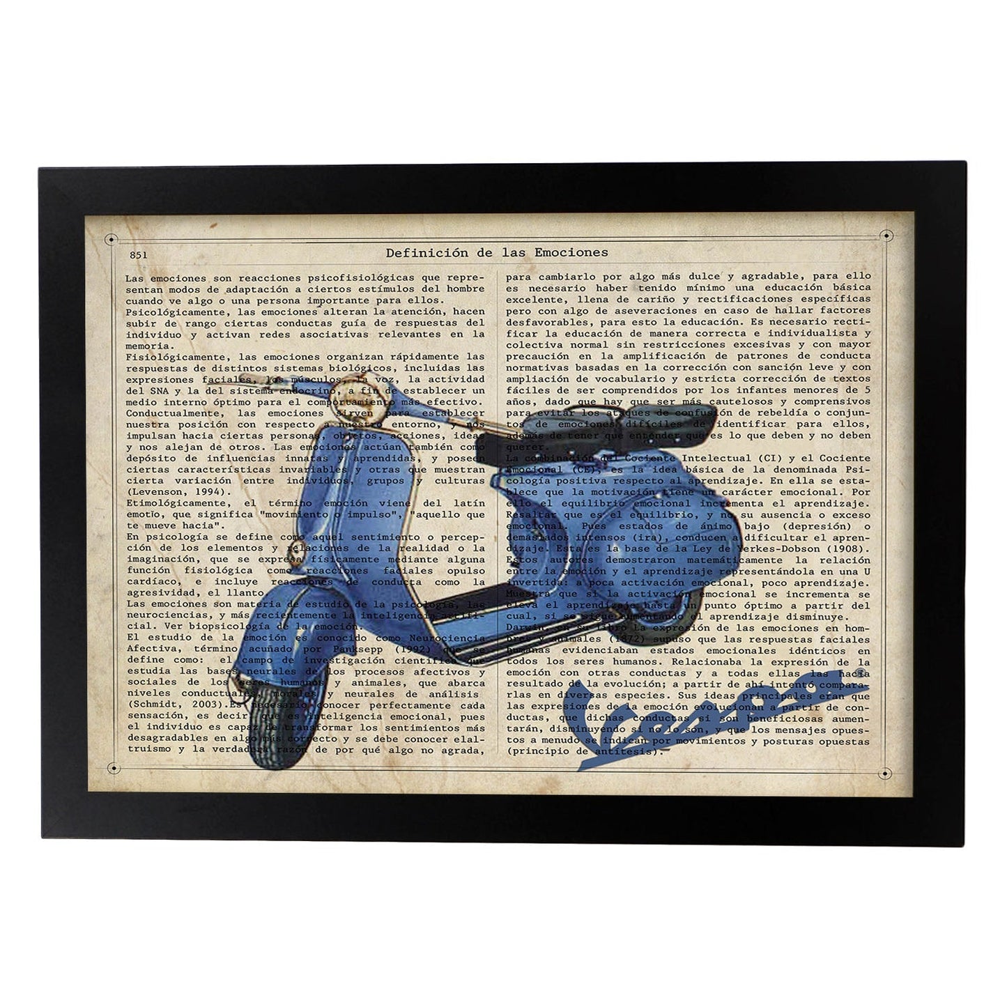 Poster de Vespa. Láminas de vehículos con definiciones. Ilustraciones vintage de coches, motos, aviones,
-Artwork-Nacnic-A3-Marco Negro-Nacnic Estudio SL