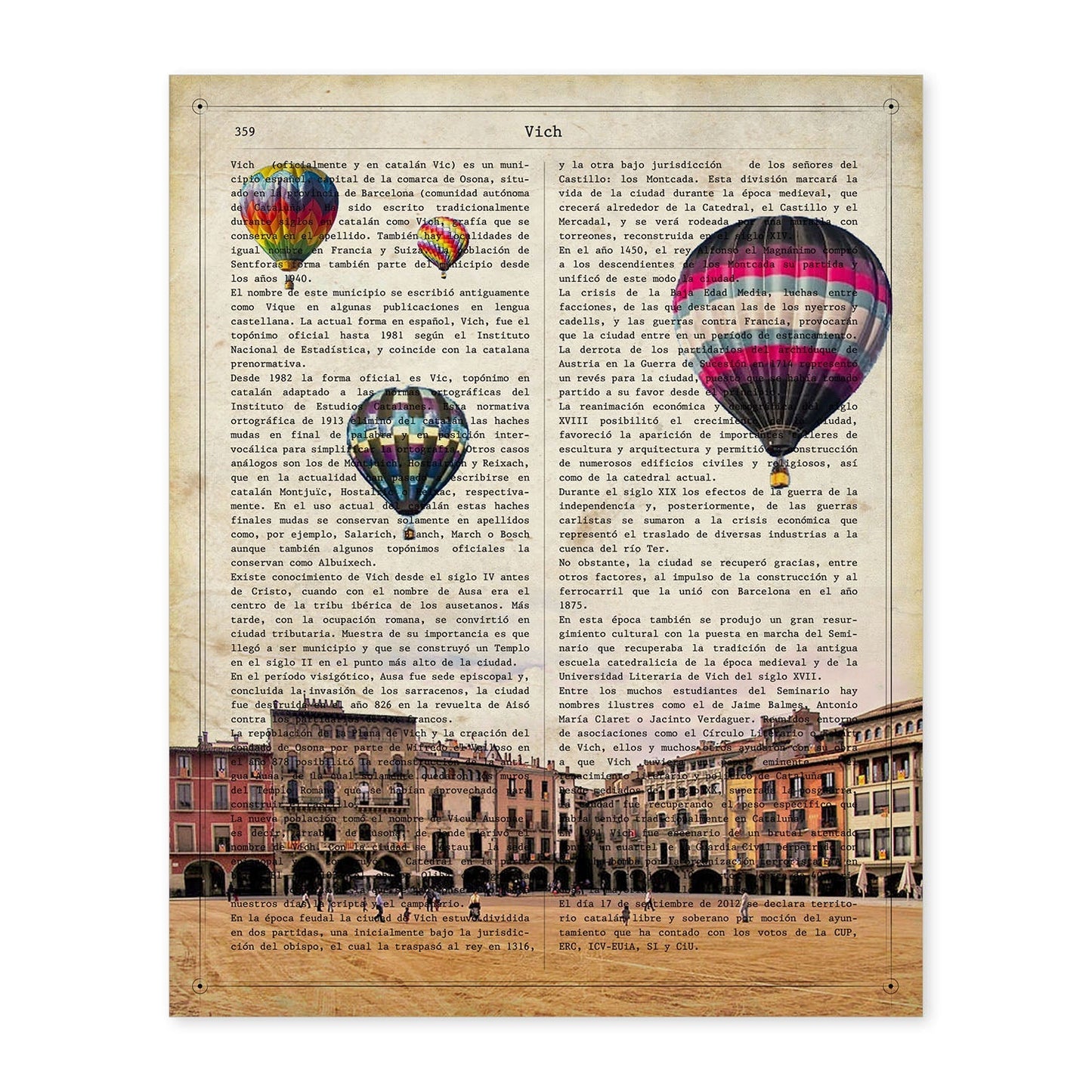 Poster de Vic. Láminas de ciudades españolas con definiciones. Decoración de interiores para españoles.-Artwork-Nacnic-A4-Sin marco-Nacnic Estudio SL