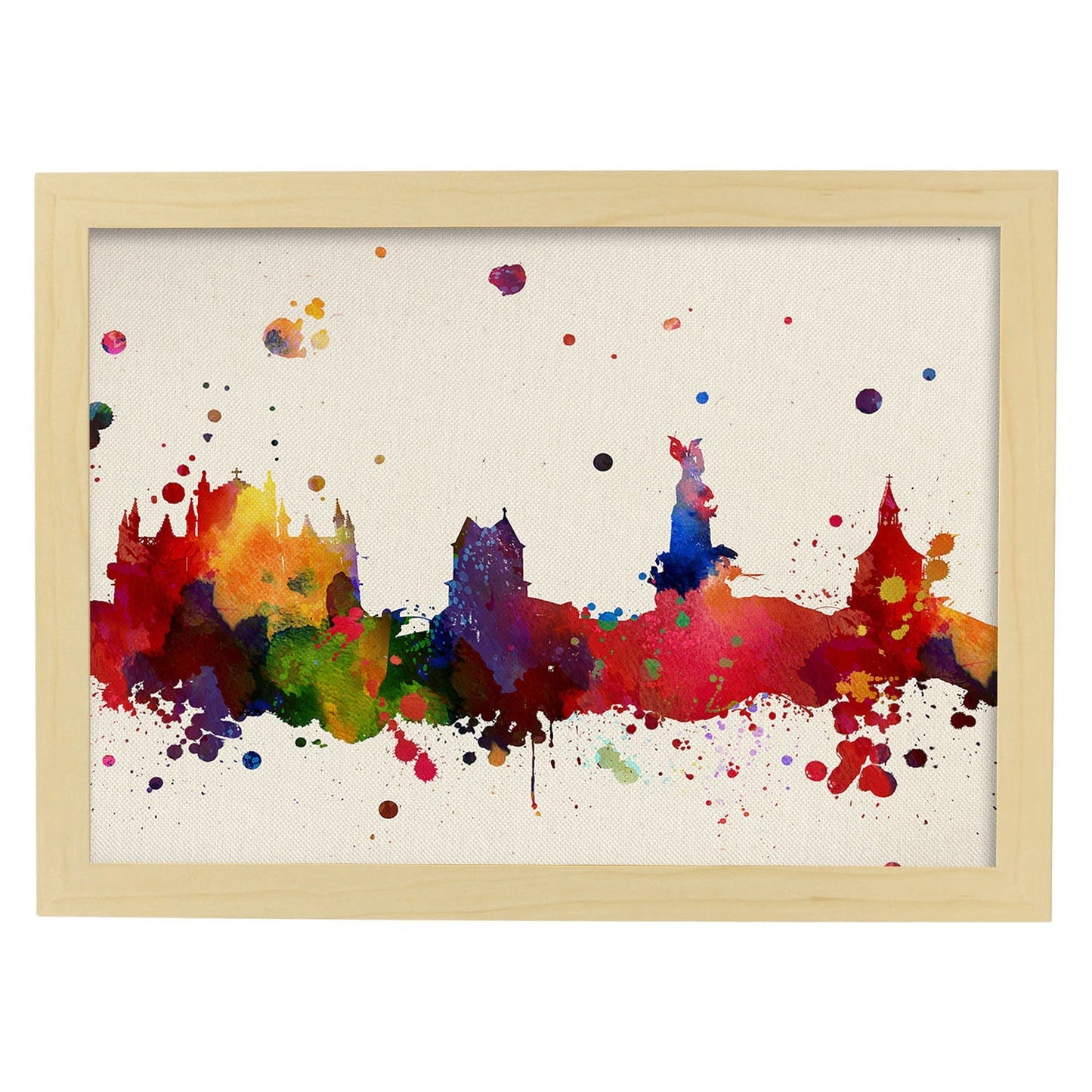 Poster de Vitoria. Láminas e ilustraciones de ciudades, comunidades, y mapas de España.-Artwork-Nacnic-A4-Marco Madera clara-Nacnic Estudio SL