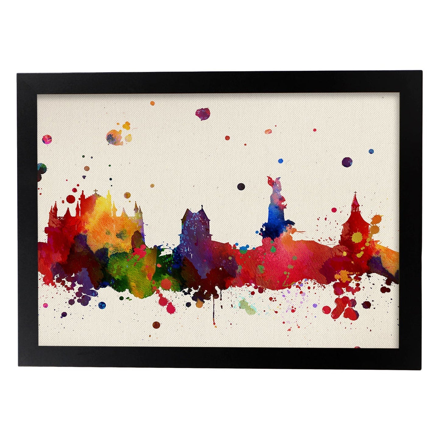 Poster de Vitoria. Láminas e ilustraciones de ciudades, comunidades, y mapas de España.-Artwork-Nacnic-A4-Marco Negro-Nacnic Estudio SL