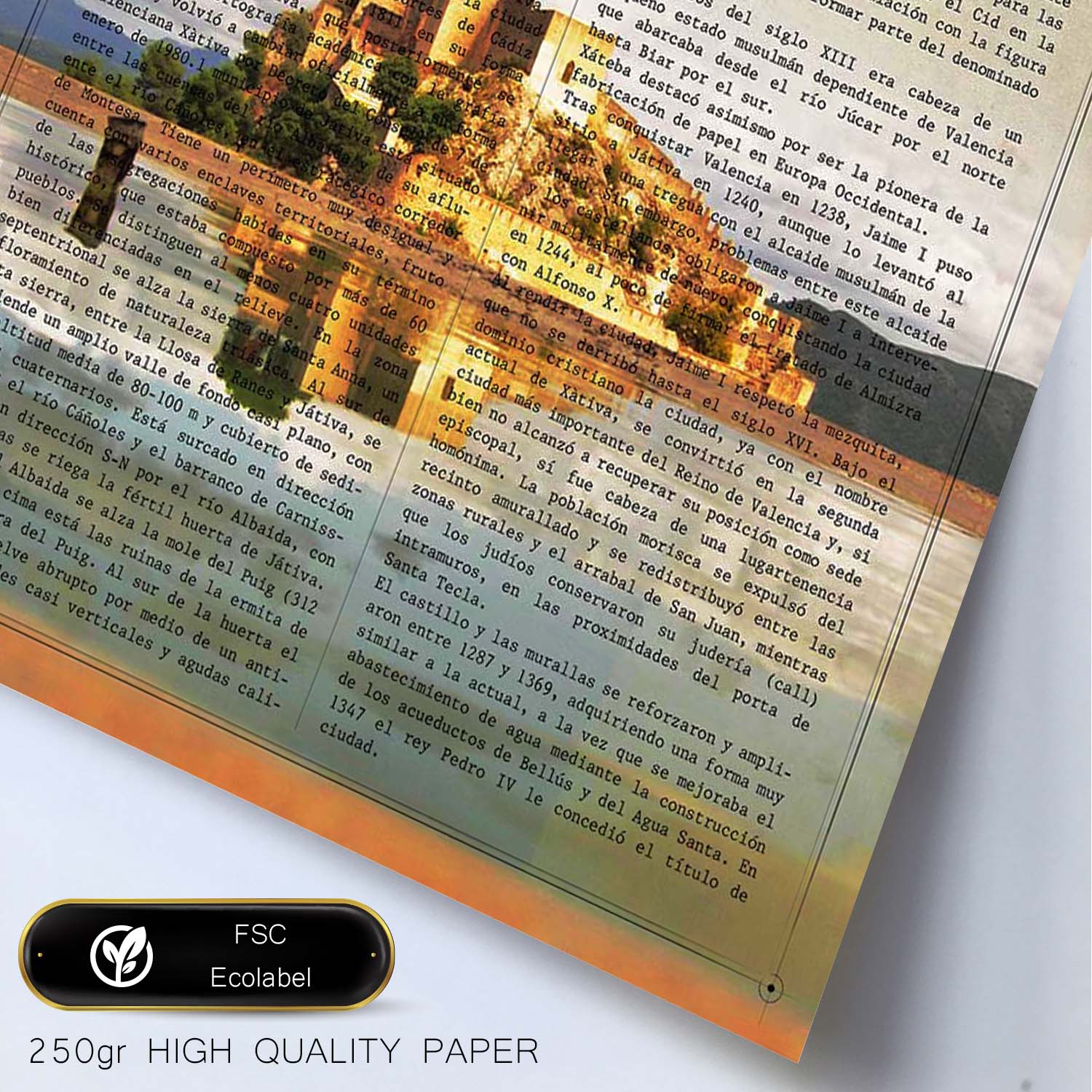 Poster de Xativa. Láminas de ciudades españolas con definiciones. Decoración de interiores para españoles.-Artwork-Nacnic-Nacnic Estudio SL