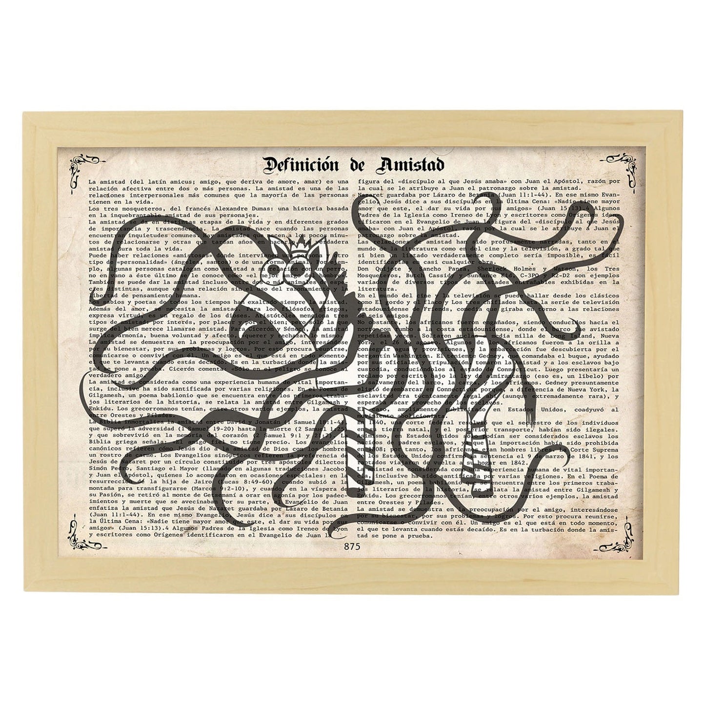 Poster de Zebra perdiendo las rayas. Láminas de animales con definiciones. Ilustraciones de animales con textos.-Artwork-Nacnic-A3-Marco Madera clara-Nacnic Estudio SL