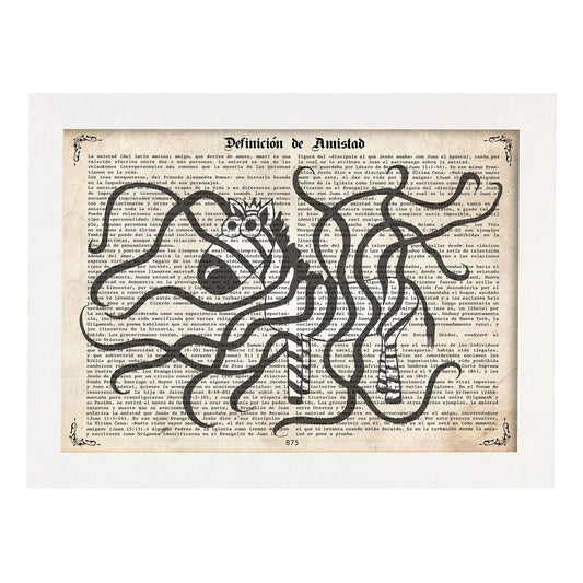Poster de Zebra perdiendo las rayas. Láminas de animales con definiciones. Ilustraciones de animales con textos.-Artwork-Nacnic-A4-Marco Blanco-Nacnic Estudio SL