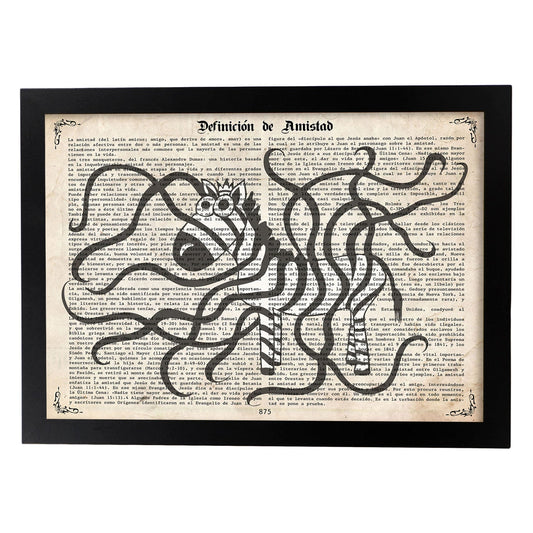 Poster de Zebra perdiendo las rayas. Láminas de animales con definiciones. Ilustraciones de animales con textos.-Artwork-Nacnic-A4-Marco Negro-Nacnic Estudio SL