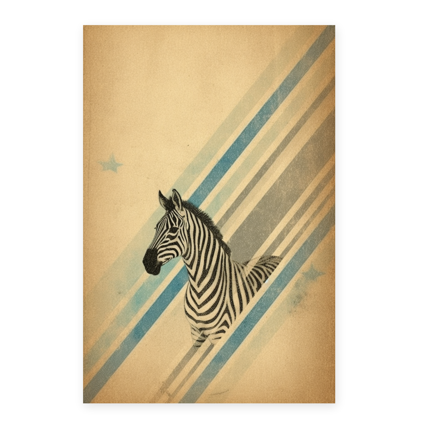 Lámina de Zebra y Estrella Pastel