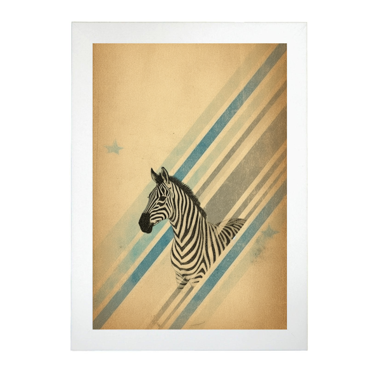 Lámina de Zebra y Estrella Pastel