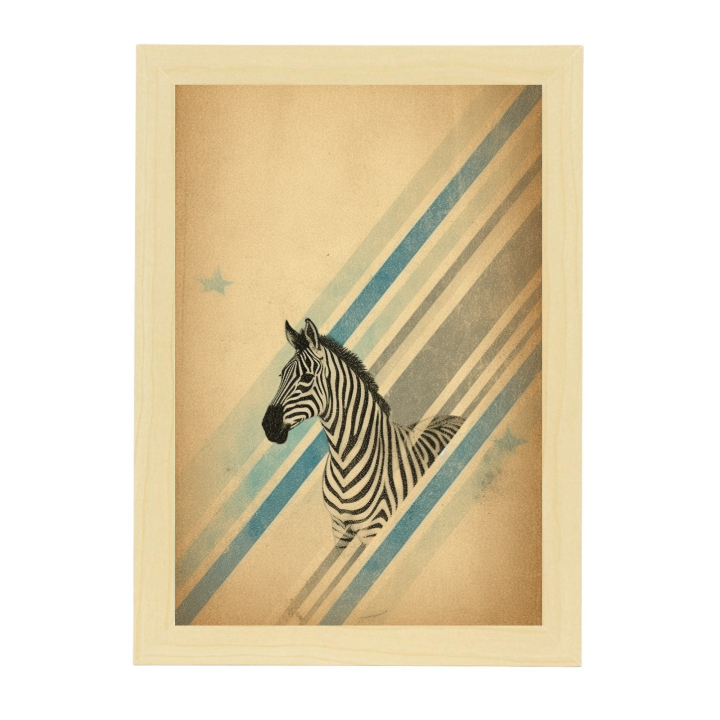 Lámina de Zebra y Estrella Pastel