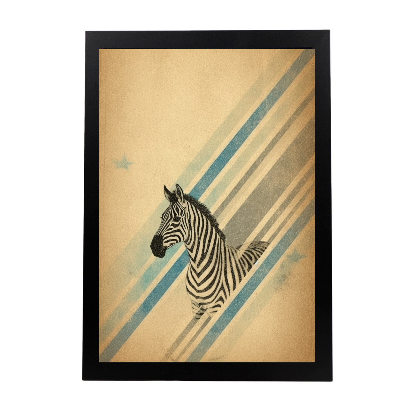 Lámina de Zebra y Estrella Pastel