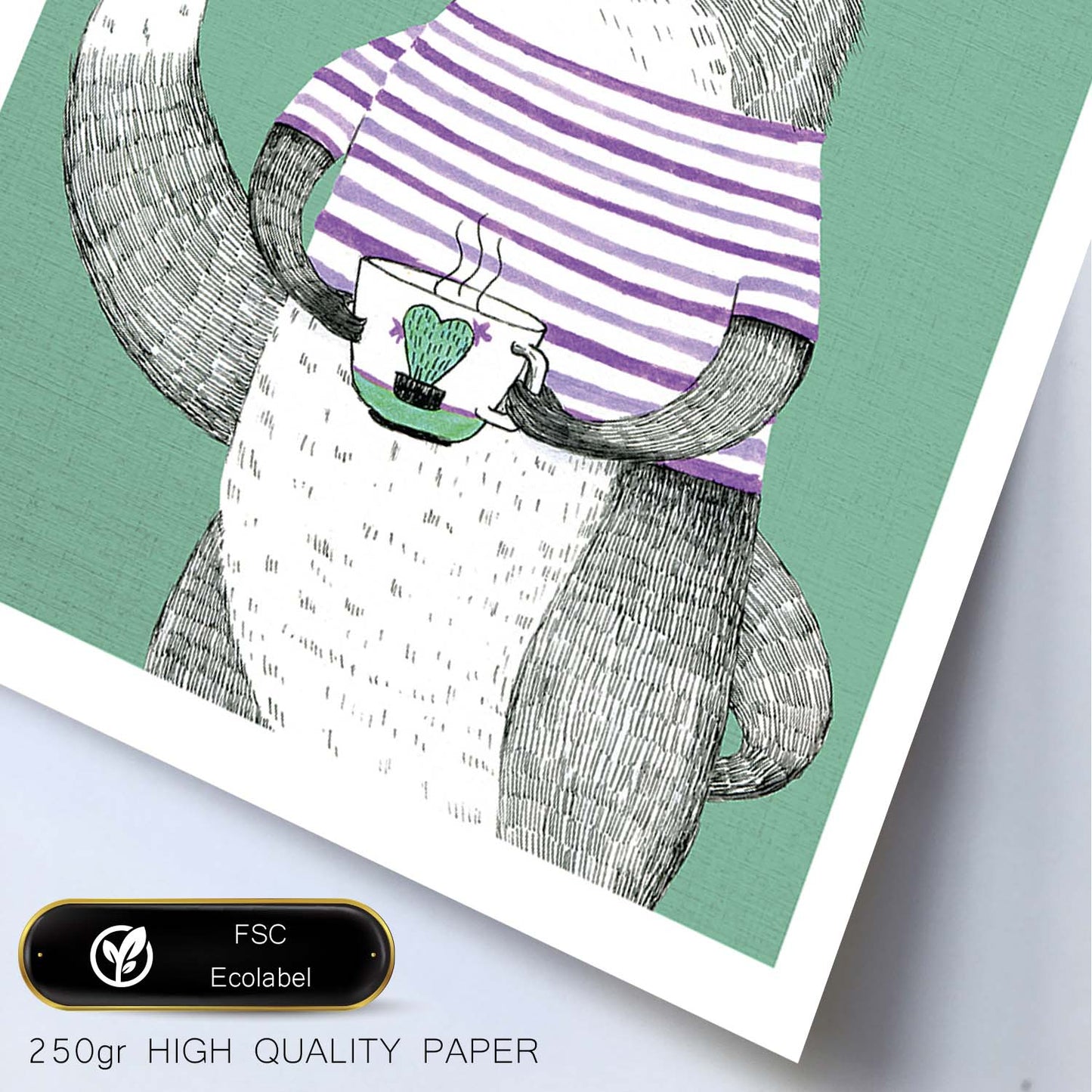 Poster de Zorro menta. Lámina de animales coloridos.-Artwork-Nacnic-Nacnic Estudio SL