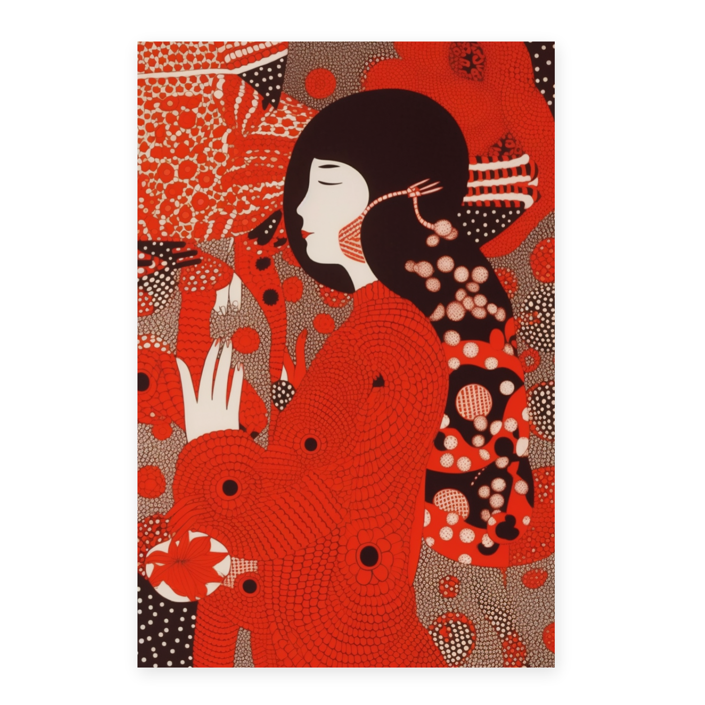 Póster detallado de Yayoi Kusama: Explorando el infinito