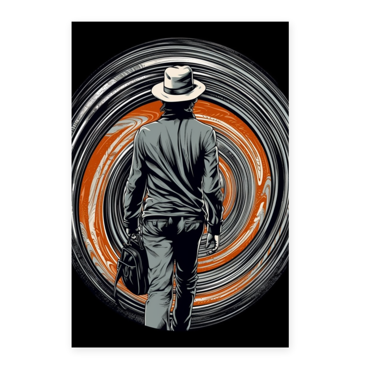 Póster de Viajero del Tiempo con Sombrero