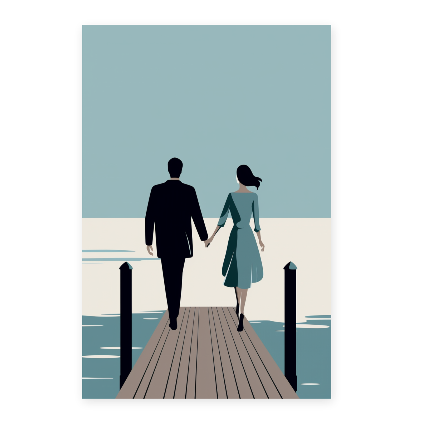 Póster Elegante de Pareja Elegante
